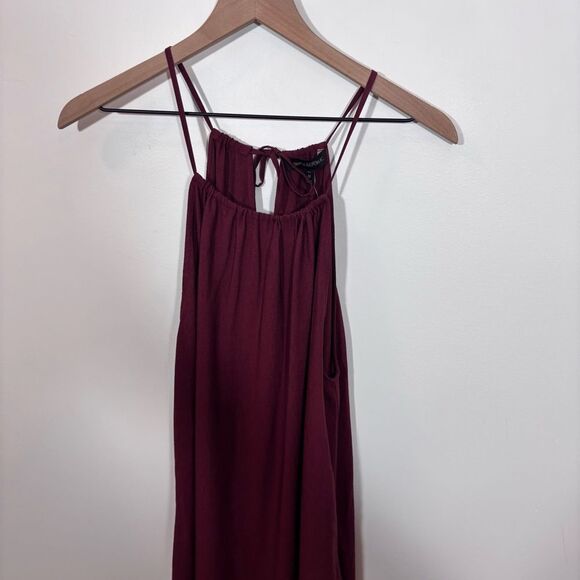 Banana Republic Halter Midi Dress NEW with tags Size Medium Tall Red Wine - Picture 5 of 14